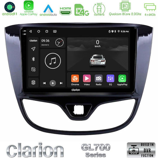 Clarion Ηχοσύστημα Αυτοκινήτου για Opel Karl 2017-2019 (Bluetooth/USB/WiFi/GPS/Apple-Carplay/Android-Auto) με Οθόνη Αφής 9"
