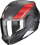 Scorpion Matt Black/Red Motorradhelm Modular ECE 22.06