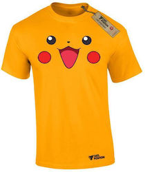 Ανδρικό Μπλουζάκι T-shirt Βαμβακερό Takeposition Anime Pikachu Pokemon Κίτρινο 320-1380-04