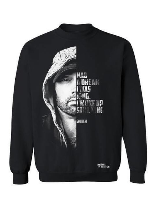 Φούτερ Μπλούζα Ενηλίκων Big Print Τakeposition Eminem I Am King Μαύρο 336-7749