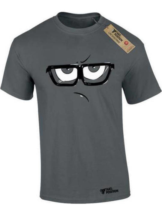 Ανδρικό Μπλουζάκι T-shirt Βαμβακερό Takeposition So What Γκρι Σκούρο 320-1388-08