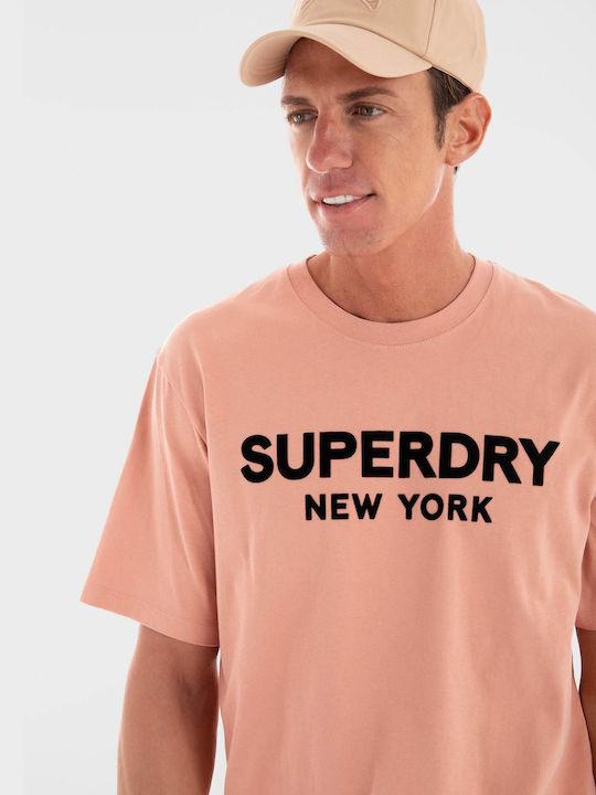 Superdry Men's Athletic T-shirt Short Sleeve Light Salmon