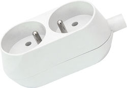 Plastrol Dual Portable Socket 2x2p+ White T-10464