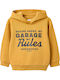 Kinder-Sweatshirt mit Kapuze und Taschen Mustard