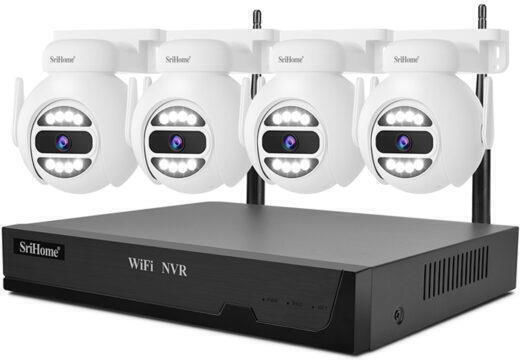 Sricam Surveillance System 4 Cameras Wireless Cameras IP 5MP with Recorder NVR