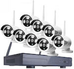 Jortan Sistem Integrat CCTV cu 8 Camere Wireless 1080p