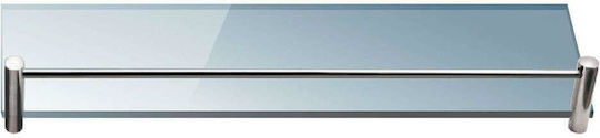 Karag Mensole Επιτοίχια Ραφιέρα Μπάνιου Γυάλινη 40x10x4cm Ασημί
