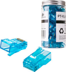 Cat.6 Utp проходен щепсел Rj45 Pt-rj456ub-1 100бр Cat.6 Utp проходен щепсел Rj45 Pt-rj456ub-1 100бр