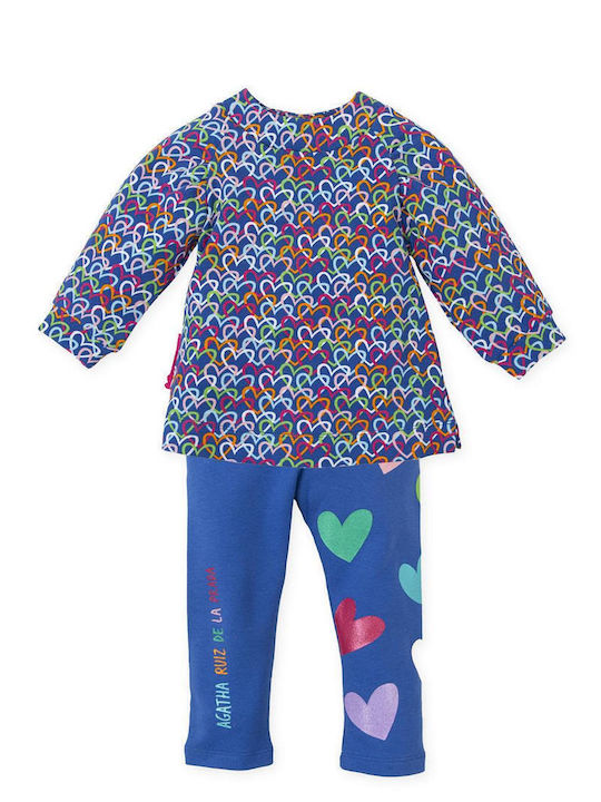Set pentru copii cu colanți Iarnă 2buc Blue