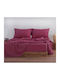 Nef-Nef Homeware Cearșaf Dublu cu Elastic 140x200+30cm. Basic Bordo