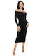 RichgirlBoudoir Midi Evening Dress Black