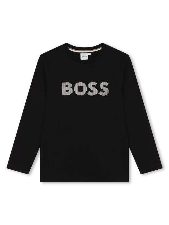 Hugo Boss Bluză pentru copii Cu mâneci lungi Negru