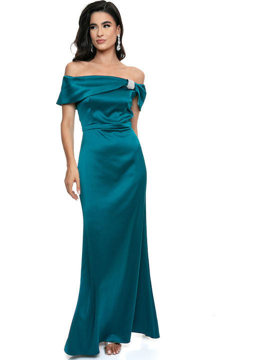 Rochie Maxi pentru Nuntă Botez Petrol