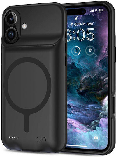 Tech-Protect Powercase Back Cover Silicone / Plastic Black (iPhone 16)