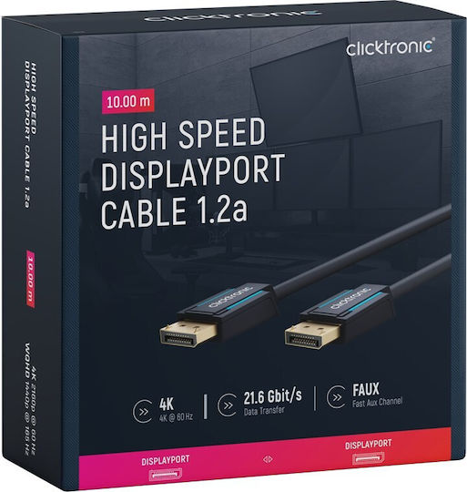 Clicktronic Displayport Dp Cable Dp 1.2 4k 7.5m