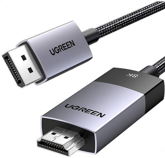 Ugreen Cable DisplayPort male - HDMI male 1m Μαύρο (80395)