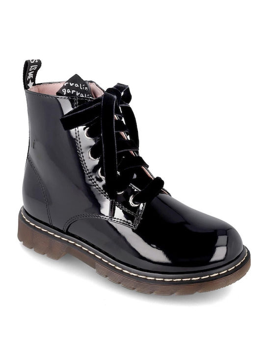 Garvalin Kids Patent Leather Boots Black