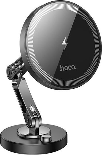 Hoco Поставка за Мобилен Телефон за Кола с магнит и Безжично Зареждане Черна