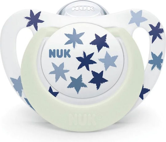 Nuk Star Night Ορθοδοντική Πιπίλα Σιλικόνης Νυκτός Star - Μπλε για 18-36 μηνών