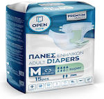 Open Care Incontinence Diapers Medium 15pcs