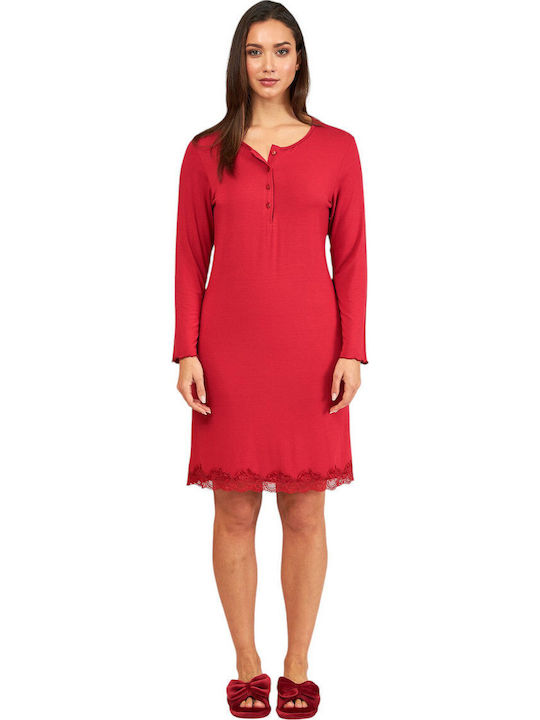 Harmony Winter Women's Nightdress Red