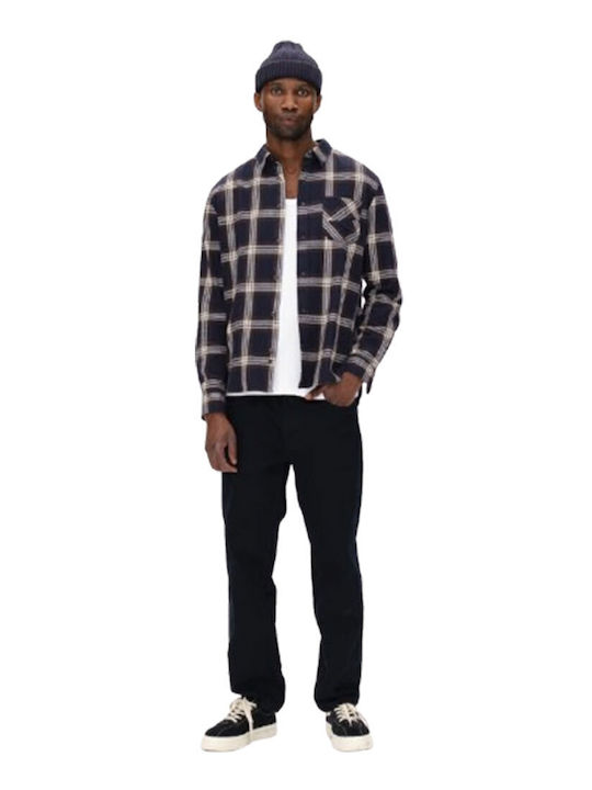 Men's Jeans Pants with Loose Fit Dark Blue Denim