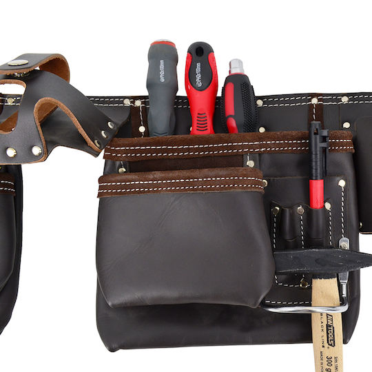 Awtools Professional Fitter Belt 11 Pocket Zipper Black Line