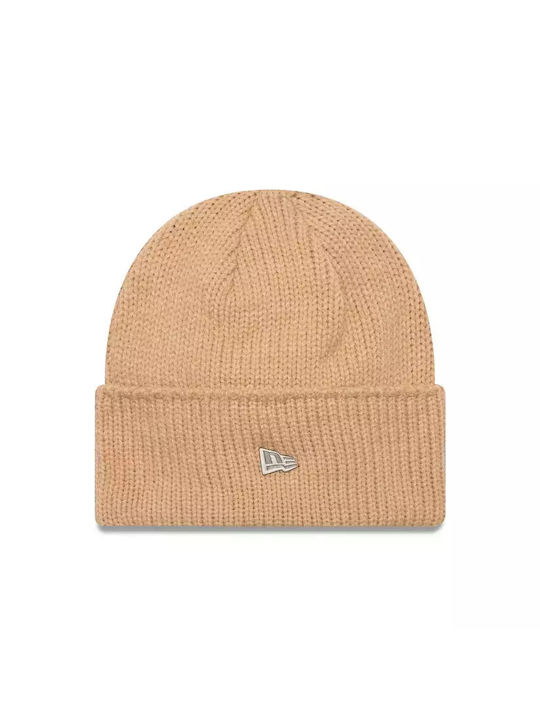 New Era Cuff Knit Beanie Unisex Σκούφος Πλεκτός σε Μπεζ χρώμα