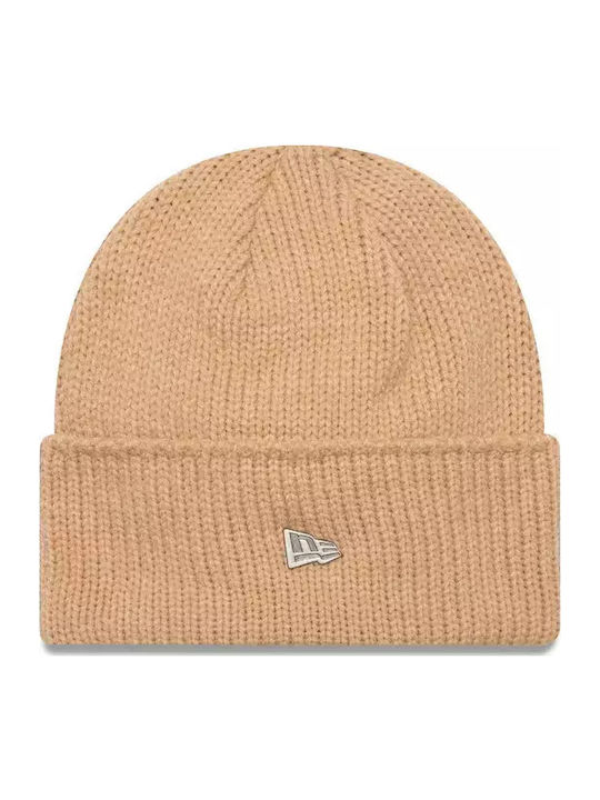 Beanie Unisex Σκούφος Πλεκτός σε Μπεζ χρώμα