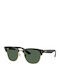 Ray Ban Clubmaster Unisex Ochelari de soare cu Negru Cadru și Verde Lentilă RBR0504S 6677VR