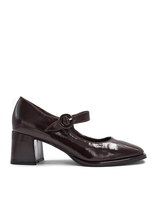 Pumps mit Riemchen Burgundisch