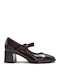 Pumps mit Riemchen Burgundisch