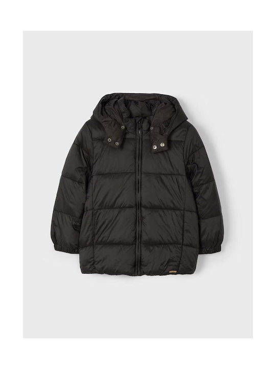 Mayoral Kids Quilted Jacket with Hood Black