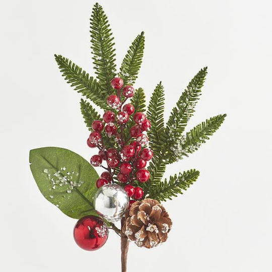 Eurolamp Christmas Decorative Branch 40cm with blackberries and pine cone
