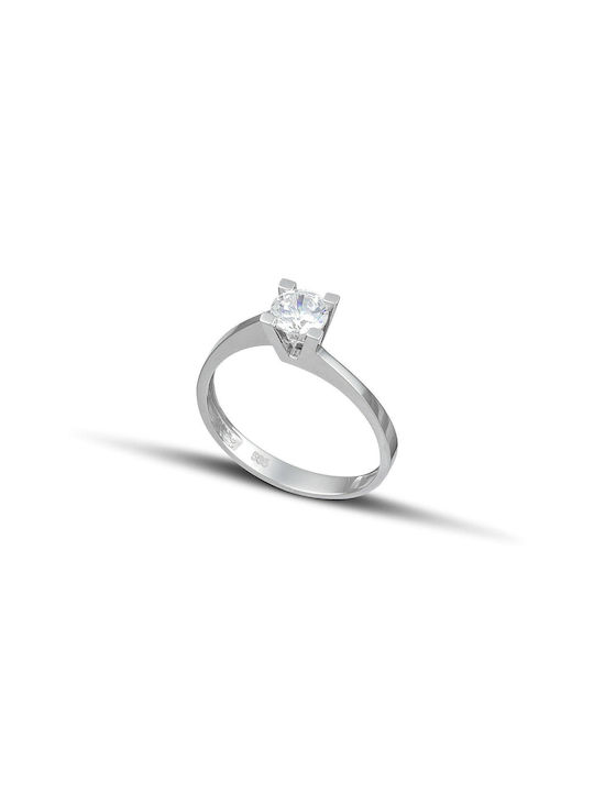 Themelidis Jewels Einzelner Steine Ringe aus Weißgold 18K mit Diamant