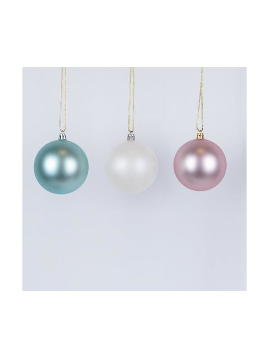 Hängendes Kugel Ornament Ornament Kunststoff Mehrfarbig 10cm Set 6Stück