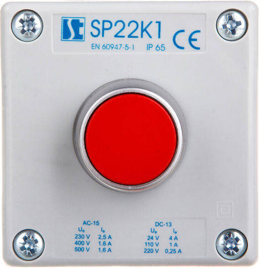 Control Cassette 1-hole Red 1r Gray Ip65 1x Membrane M20 Sp22k1 02-1