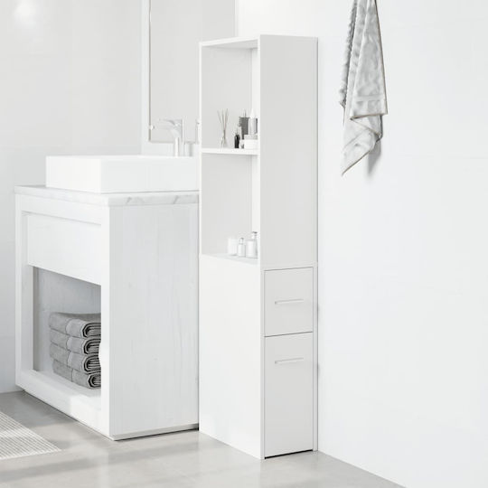vidaXL Στήλη Μπάνιου Τοίχου Μ22xΒ41xΥ135cm Λευκή