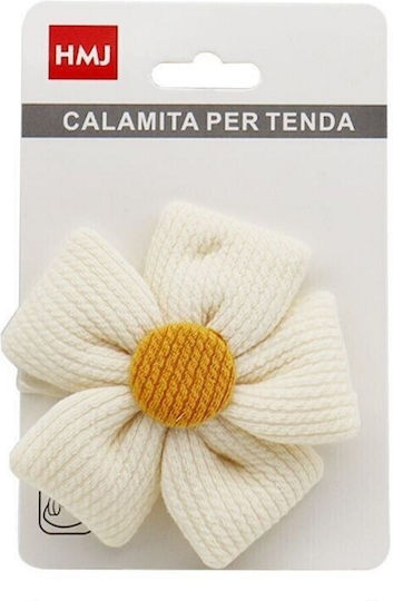 Flower Tie-Back Magnetic Alb 1buc