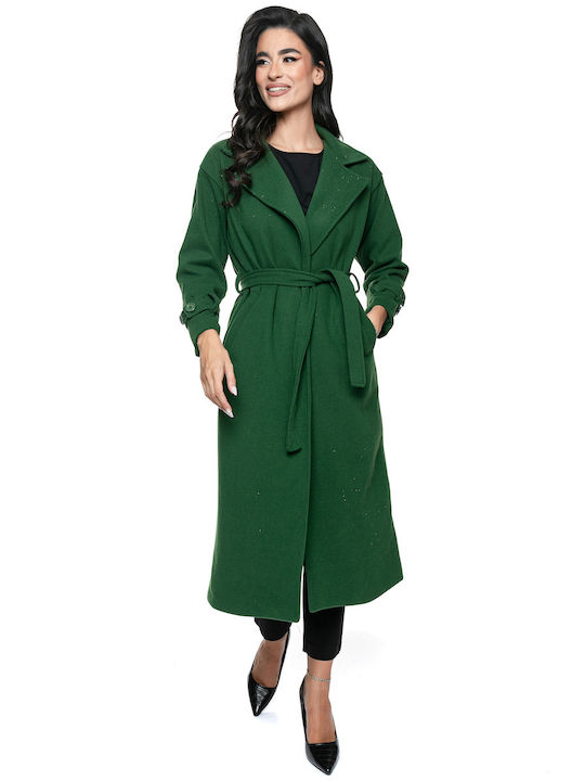 RichgirlBoudoir Women's Gabardine with Belt Green