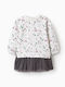 Kinderkleid Mädchenkleider Langärmelig Tüll Ecru