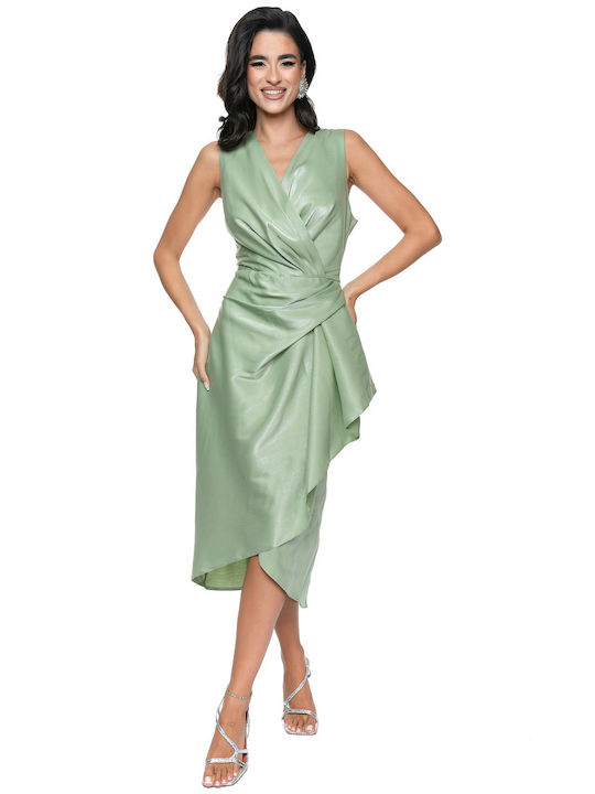 RichgirlBoudoir Midi Rochie de Seară Înfășurați Verde