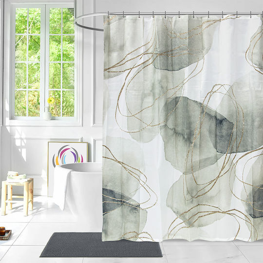 Lino Home Olelo Κουρτίνα Μπάνιου Υφασμάτινη 180x200cm Μπεζ