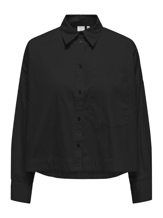 Only Langärmelig Damen Hemd Black