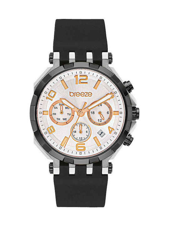 Breeze Dual Time Women's Watch with Black Rubbe...