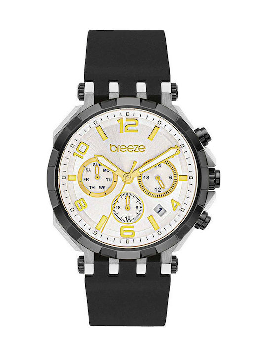 Breeze Dual Time Women's Watch with Black Rubbe...