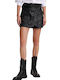 Ale - The Non Usual Casual Frauen Leder Rock-Shorts in Schwarz Farbe