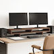 vidaXL Desktop Stand for 2 Monitors Brown Oak 1...