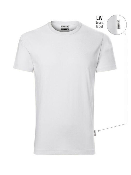 Rimeck Ανδρικό Διαφημιστικό T-shirt Κοντομάνικο σε Λευκό Χρώμα