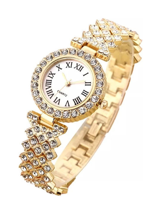 Watch with Gold Metal Bracelet